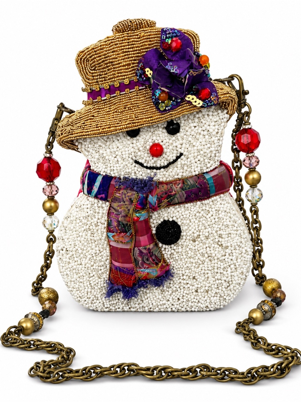 Mary Frances beaded snowman - “SNOW BELLE” purse HTF with COA CHRISTMAS EUC - Picture 3 of 8